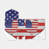 Usa Grunge Heart Shape Flag Geschenkschachtel (Ungefaltet)