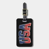 USA Grunge Text Design Gepäckanhänger (Vorderseite vertikal)