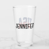 USA Grunge Text Design Glas (Rückseite)