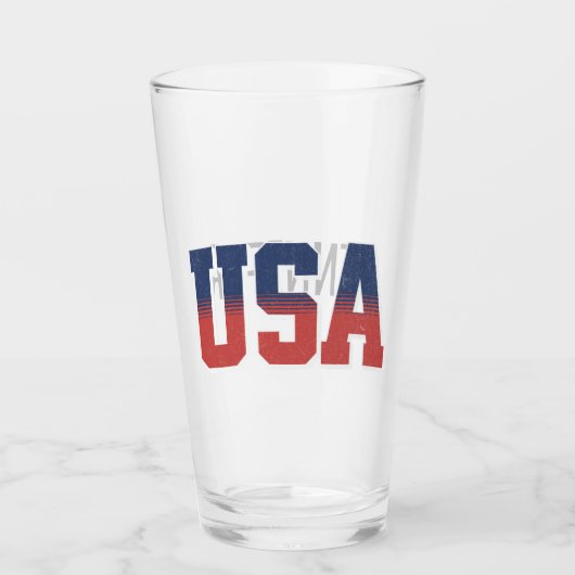 USA Grunge Text Design Glas (Vorderseite)