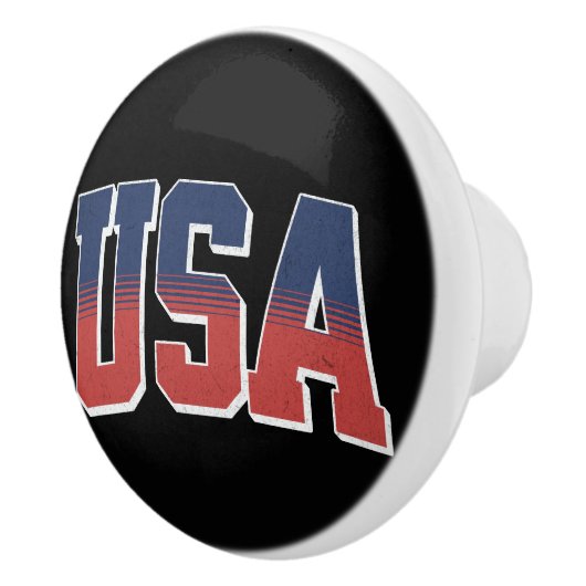 USA Grunge Text Design Keramikknauf (Rechts)