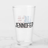 USA Grunge Text Design mit Flagge Glas (Rückseite)