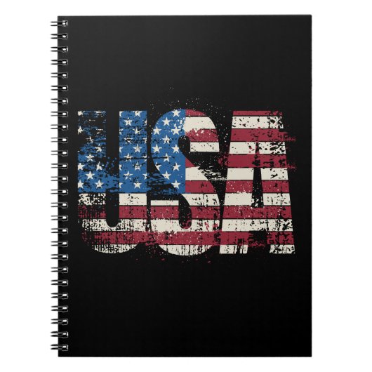 USA Grunge Text Design mit Flagge Notizblock (Vorderseite)