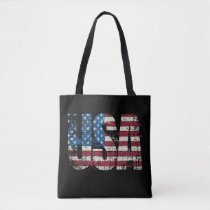 USA Grunge Text Design mit Flagge Tasche