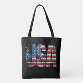 USA Grunge Text Design mit Flagge Tasche (Rückseite)