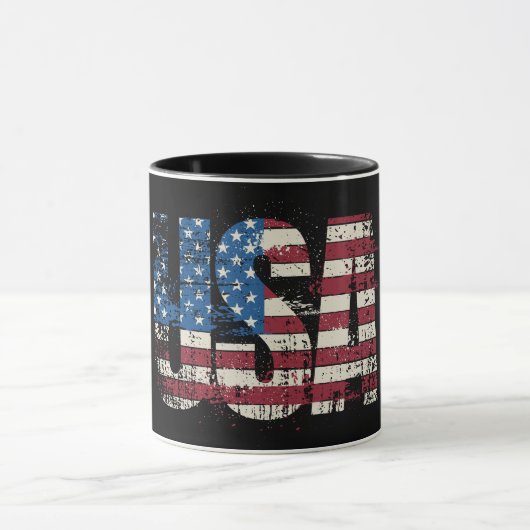 USA Grunge Text Design mit Flagge Tasse (Zentrum)
