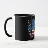 USA Grunge Text Design mit Flagge Tasse (Links)