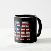 USA Grunge Text Design mit Flagge Tasse (VorderseiteRechts)