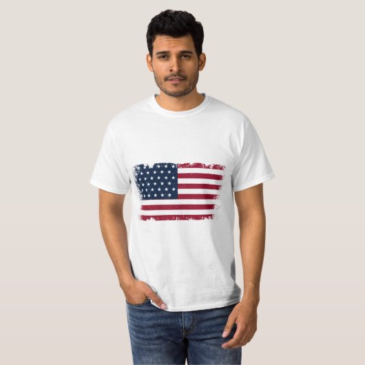 USA Grunge Vector Flag T-Shirt (Vorne ganz)