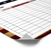 USA / Grunged Flag Zeitplan Poster (Ecke)