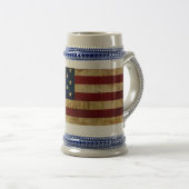 USA / Grunged Flagge Bierglas (VorderseiteRechts)