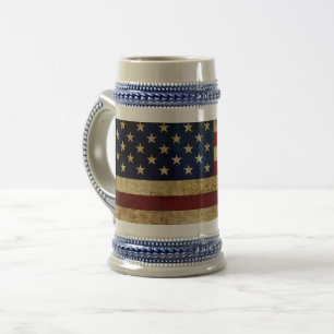 USA / Grunged Flagge Bierglas