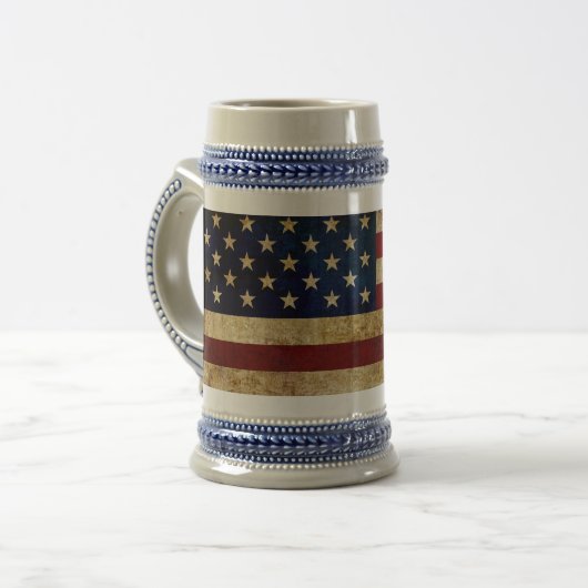 USA / Grunged Flagge Bierglas (Vorderseite Links)