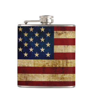 USA / Grunged Flagge Flachmann