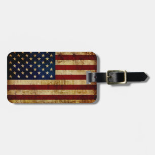 USA / Grunged Flagge Gepäckanhänger