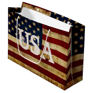 USA / Grunged Flagge Große Geschenktüte
