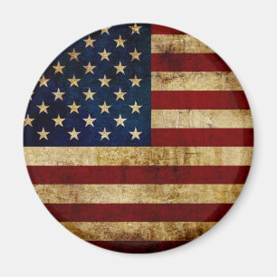 USA / Grunged Flagge Magnet