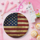 USA / Grunged Flagge Pappteller (Party)