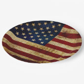 USA / Grunged Flagge Pappteller (Schrägansicht)