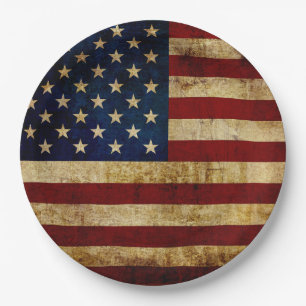 USA / Grunged Flagge Pappteller