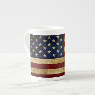 USA / Grunged Flagge Porzellantasse