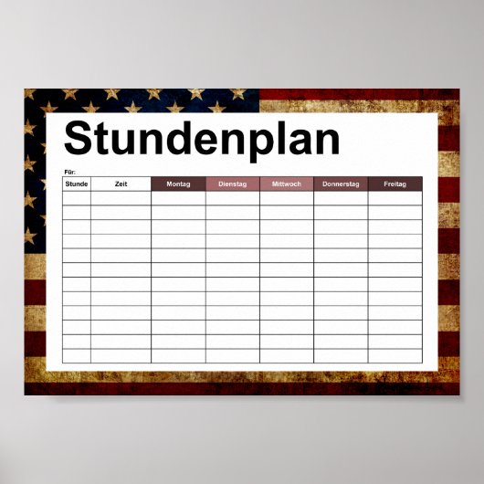 USA / Grunged Flagge Poster (Vorne)
