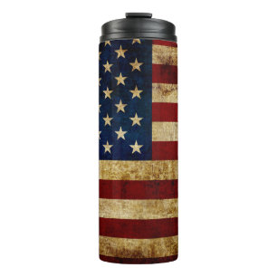 USA / Grunged Flagge Thermosbecher