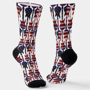 USA Guitars Patriotic Socken