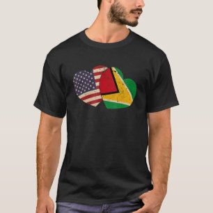 USA Guyana Flag Herz Valentinstag Guyanese Amer T-Shirt