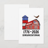 USA Halbjahrhundertealter 250 Jahre 1776-2026 Dankeskarte (Vorne/Hinten)