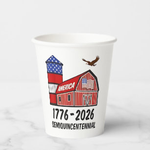 USA Halbjahrhundertealter 250 Jahre 1776-2026 Pappbecher