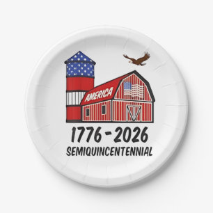 USA Halbjahrhundertealter 250 Jahre 1776-2026 Pappteller