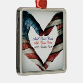 USA Hände und Herz Silbernes Ornament (Rechts)
