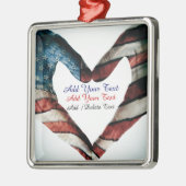 USA Hände und Herz Silbernes Ornament (Links)