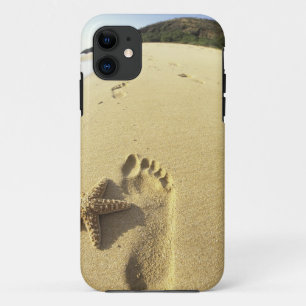 USA, Hawaii, Maui, Makena Beach, Footprint und Case-Mate iPhone Hülle