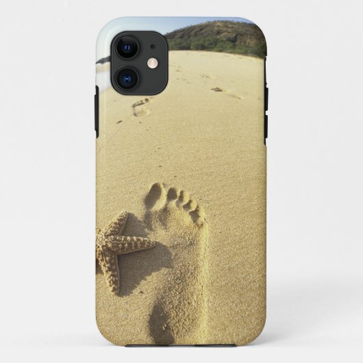 USA, Hawaii, Maui, Makena Beach, Footprint und Case-Mate iPhone Hülle (Rückseite)
