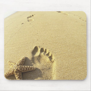 USA, Hawaii, Maui, Makena Beach, Footprint und Mousepad