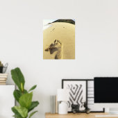 USA, Hawaii, Maui, Makena Beach, Footprint und Poster (Heimbüro)