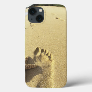 USA, Hawaii, Maui, Makena Beach, Fußabdruck und Case-Mate iPhone Hülle