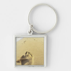 USA, Hawaii, Maui, Makena Beach, Fußabdruck und Schlüsselanhänger