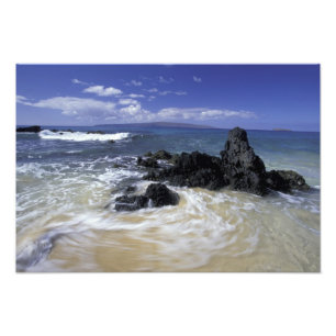 USA, Hawaii, Maui, Maui, Makena Beach, Surf on Fotodruck