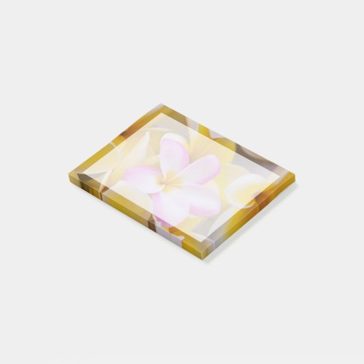 USA, Hawaii, Oahu, Plumeria Blume in Blüte 1 Post-it Klebezettel (angewinkelt)