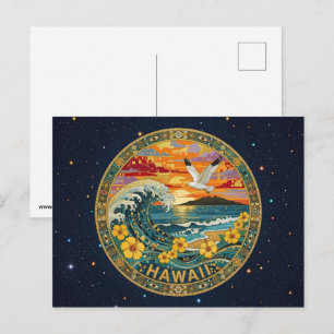 USA Hawaii Staatssymbole Postkarte