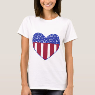 USA Heart Flag Patriotic T - Shirt