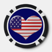USA Heart Flag Poker Chip (Rückseite)