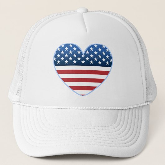USA Heart Flag Trucker Hat Truckerkappe (Vorderseite)