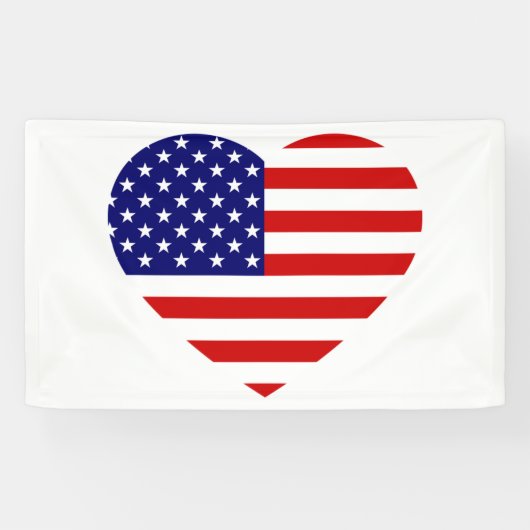 USA Heartflagge (h) Banner (Horizontal)