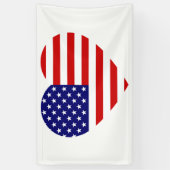 USA Heartflagge (h) Banner (Vertikal)