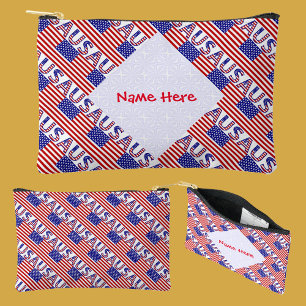 USA Heritage Flag Personalisiert Zubehörtasche