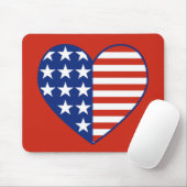 USA-Herz-Flagge Mousepad (Mit Mouse)